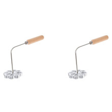 2X Rosette Timbale Iron Set Bunuelera with Handle Traditional Mexican Bunuelo Pastry Maker Cutter for Kitchen Gadget