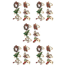 30 Peças Anéis de Guardanapo de Natal Porta-Guardanapos de Natal Anéis Grinalda para Decoração de Mesa de Jantar de Festa Natalícia