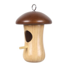 Wooden Hanging Hummingbird House with Dual Perch Nesting Design for Outdoor Garden Use