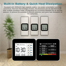 Detector de Calidad del Aire WIFI Tuya 20 en 1 CO/CO2/TVOC/HCHO/PM2.5/PM1.0/PM10/Temperatura/Humedad/Hora/Fecha con 5 Subsensores