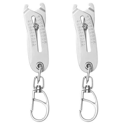 2X Precise Thread Size Checker Keychain,Bolt and Nut Identifier Gauge Size Gauge Precise Bolt Size Finder Keychain