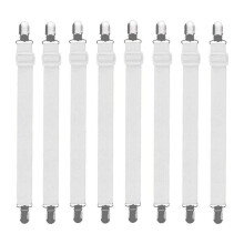 8pcs/Set Elastic Sheet Clips Double End Clips Fixed Suspender Sheet Fasteners Adjustable Length 35-70