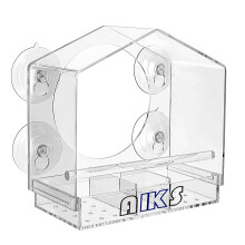 Window Bird Feeder with 6 Strong Suction Cups, Large Clear Mounted Bird House for Cardinals