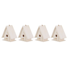 Wooden Bird House with Sheltered Nesting Space for Garden and Courtyard Decor
