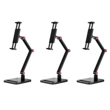 3X Portable Monitor Stand Adjustable 360 Swivel Bracket Tablet Holder Compatible with Tablet Desktop Clamp Stand