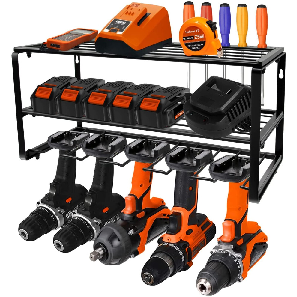 Power Tool Organizer Wall Mounted Heavy Duty Cordless Drill Storage Rack Pegboard Compatible Garage 9092120597684