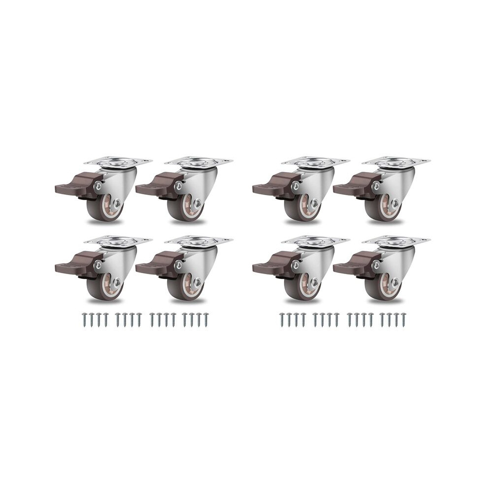 Furniture Castors Small 25Mm,360 Degree Swivel Castors Heavy Duty Load Capacity Silent Solid Rubber Castors Set Of 8 4711174014392