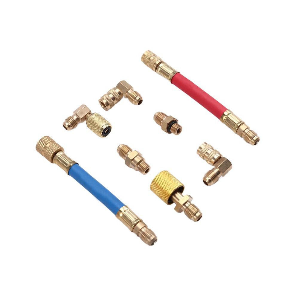 8Pcs Car Air Conditioner Refrigeration R134a R12 Multi Purpose Converting Adapter Air Condition Adapters Connector 4711045216740