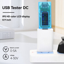 0,96 Zoll IPS LCD-Display 13 in 1 Multifunktions-USB-Tester Spannung Strom Leistungsmesser Voltmeter Amperemeter 4-30V 5A