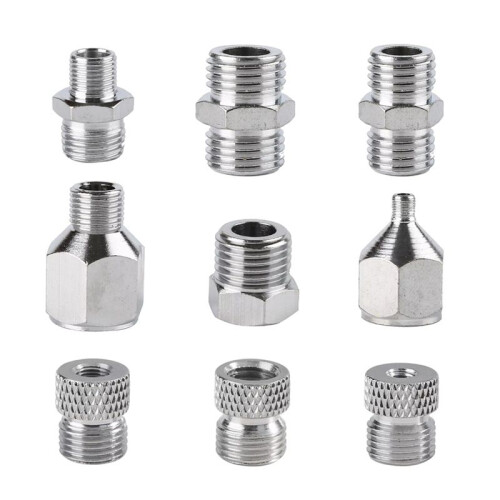 9PCS/Set Airbrush Adaptor Fitting Accessories Replacement Kit Coupling Connector Tool for Compressor and Air Brush Hose