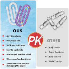 40 Pack Sublimation Blanks Acrylic Paper Clips,4inch X 2inch Jumbo Sublimation Paper Clips for Office Home School DIY