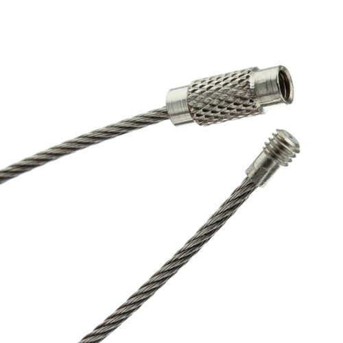 5pcs Stainless Steel Screw Locking Wire Keychain Cable Key Rings Outdoor Accessory 1