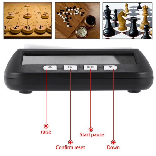3X Chess Clock, Digital Chess Timer & Game Timer, 3-In-1 Multipurpose Portable Professional Clock Black