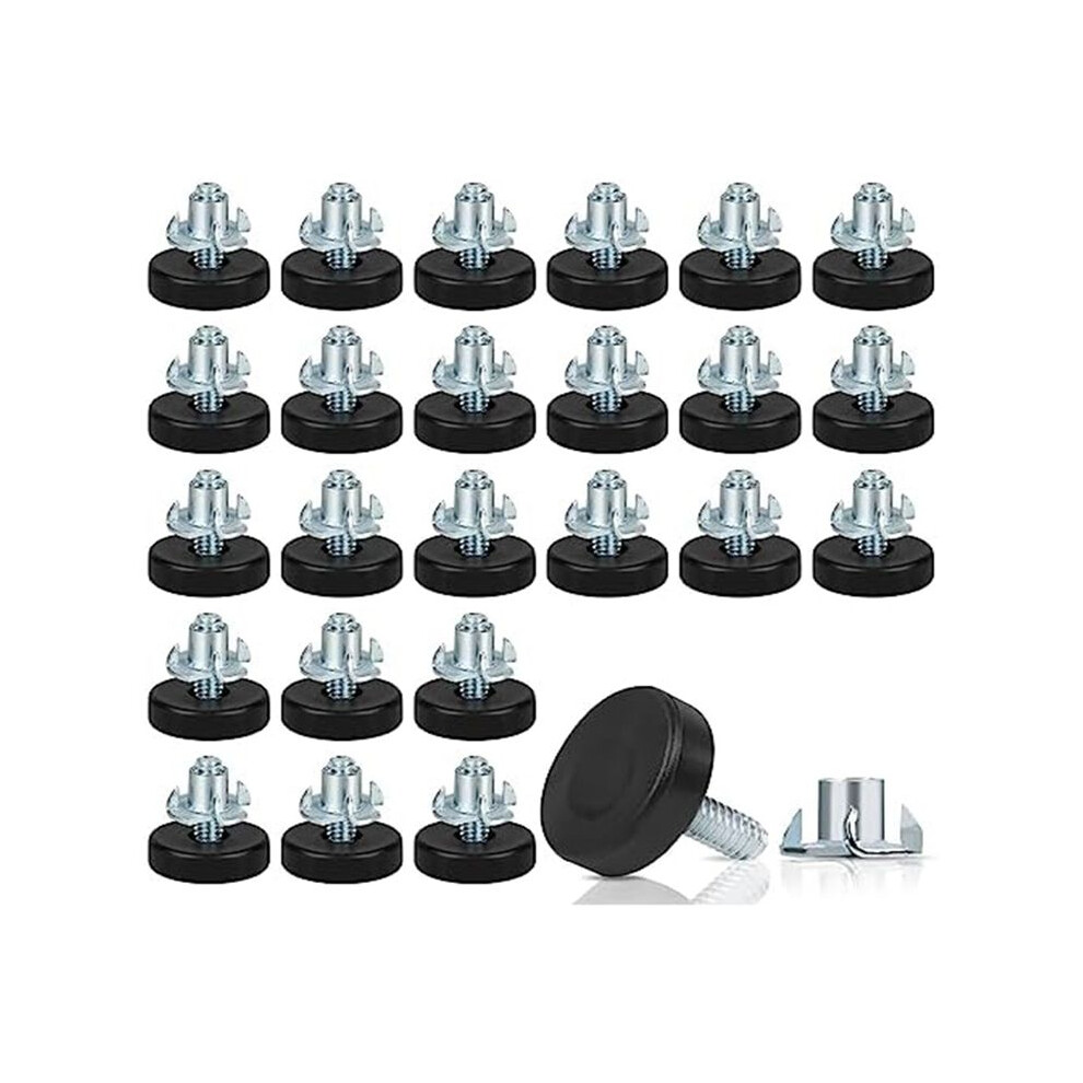 1/4Inch Thread Furniture Feet Levelers,24Pcs Adjustable Feet Levelers Furniture Glide Leveling,For Table(1/4Inch-18) 6031363939601