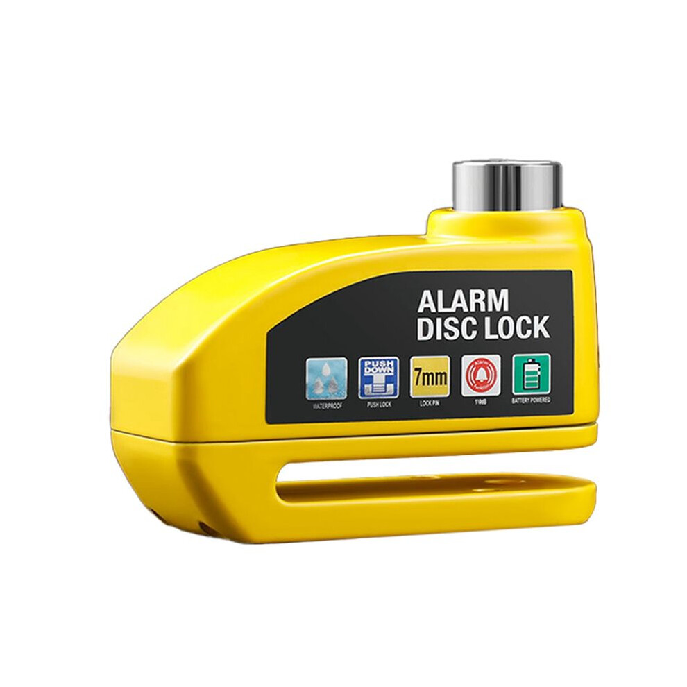 Bicycle Disc Brake Lock Alarm Bike Safety System Accessories For Electric Motorcycle Scooter(Yellow) Yellow 4711612185318