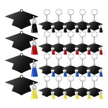 24Pcs Graduation Cap Charm Keychain Pendants Tassels Keychain Party Favor Class Of 2023 Graduation Gifts