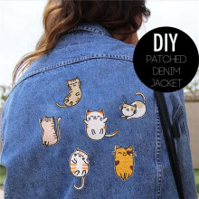 Gestickte Eisen Auf Patches, 30 Stücke Vivid Süße Katze Stickerei Patches für Jeans Jacken Nähen Applikationen DIY Zubehör