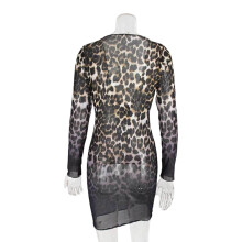 Sneldrogend cover-up shirt Ideaal voor zwem- en-luipaardprint M