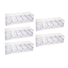 Clear Acrylic Poker Chip Rack with Cover/Casino Chip Tray with Lid, Holds 100 Chips Each