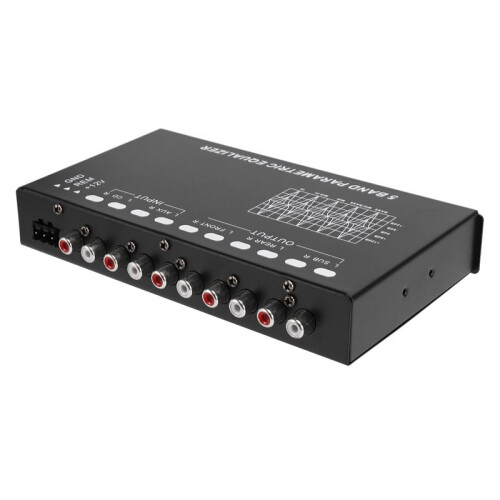 2X 5-Band Car Audio Equalizer, Adjustable 5 Bands EQ Car Amplifier Graphic Equalizer with CD/AUX Input Select 2