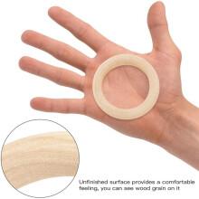 60 Pcs Natural Wood Rings 60mm Unfinished Macrame Wooden Ring Wood Circles for DIY Ring Pendant Jewelry Making