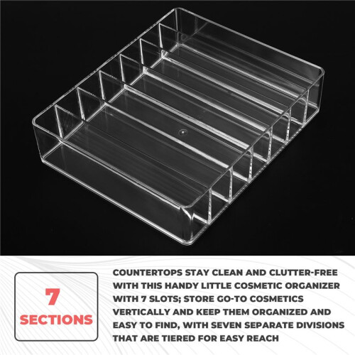 Makeup Organizer, Compact Makeup Palette Organize, 7 Sections Cosmetics Storage Box for Bathroom Countertops, Vanities 2