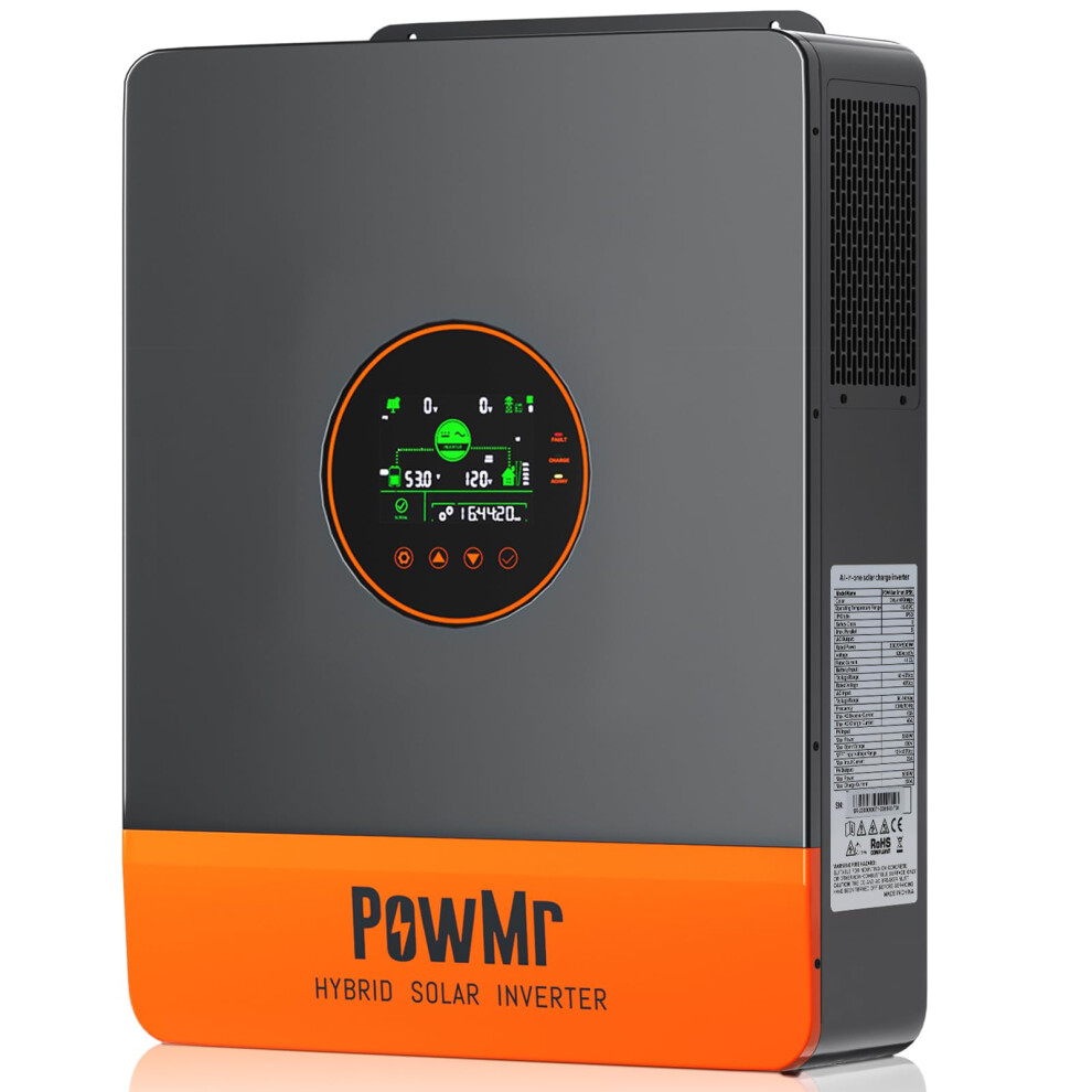 6500W 48V Split Phase Solar Inverter With 140A Mppt, Pure Sine 120/240V Output, Parallel Up To 39Kw 9092120599510