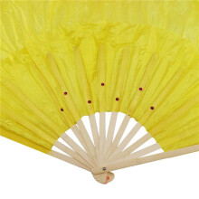 6X Beautiful Silk Three Color Gradient Flame Dance Fan Hand Folding Bamboo Fan Decoration Fan for Ladies Womens Home