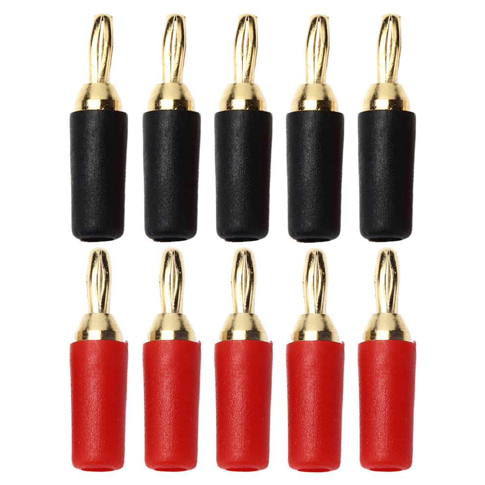 10x 2.5mm Gold Banana Plug Male