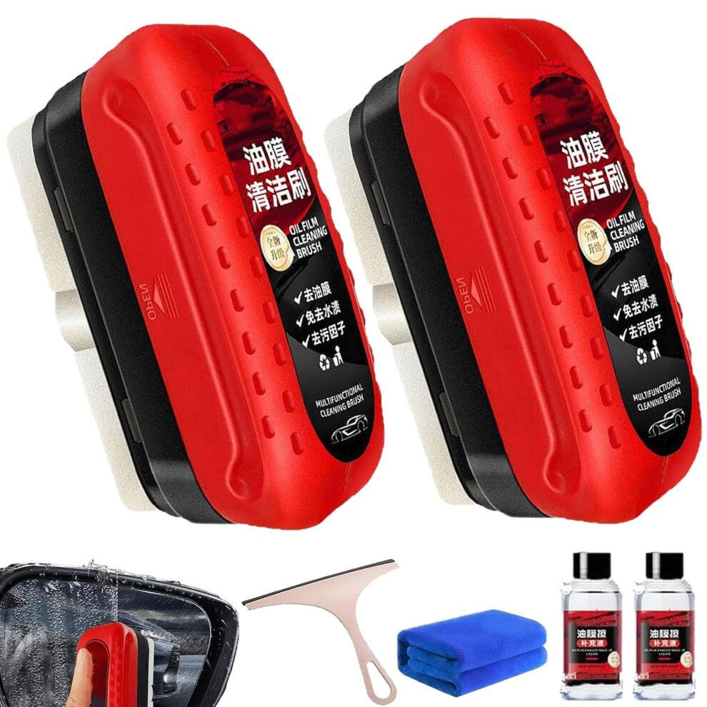 Windshield Cleaner 2Pcs Set, Glass Water Repellent Spray For Oil Film Removal And Hydrophobic Protection 9092120161397