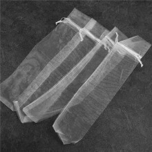 500Pcs White Drawstring Organza Folding Hand Fan Pouch Party Wedding Favor Gift Bags