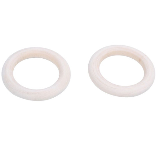 5X Holzringe Natur, Durchmesser 50mm 2