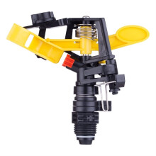 Garden Sprinkler 1/2 Inch Yellow Rotating Rocker with Adjustable Spray Angle for Even Lawn Irrigation
