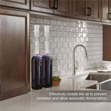 2X Fermentation Lids Airlock Kit with 6 Stopper,Air Locks Fermentation Beer Wine Kombucha Brewing Kit Airlock Bubble