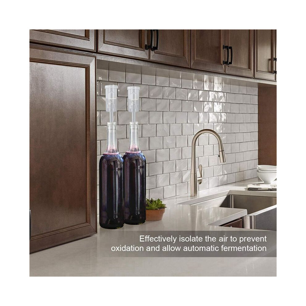 2X Fermentation Lids Airlock Kit With 6 Stopper,Air Locks Fermentation Beer Wine Kombucha Brewing Kit Airlock Bubble 4713738113749