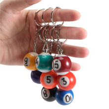 Conjunto de Chaveiro Colorido Bola de Bilhar 16 PeçAs, Chaveiro MáGico Bolas Oito Bolas de Bilhar AcessóRios Correntes de Bilhar