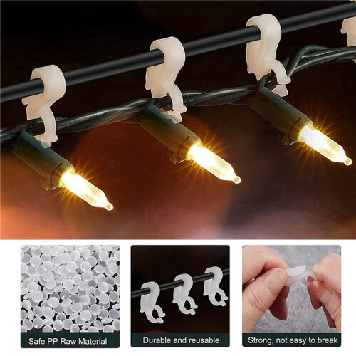 400X Christmas Light Clips - Gutter Clips for Hanging Outdoor Lights - Gutter Clips for Outside Hanging String Lights 2