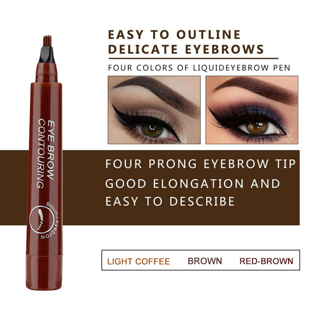 3Pcs Microblading Eyebrow Pencil Set with 4 Fork Tips, Waterproof & Long Lasting