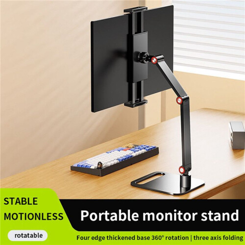 3X Support de Moniteur Portable Support Réglable Pivotant à 360 Support de Tablette Compatible avec le Support de Serrage de Bureau pour Tablette 1