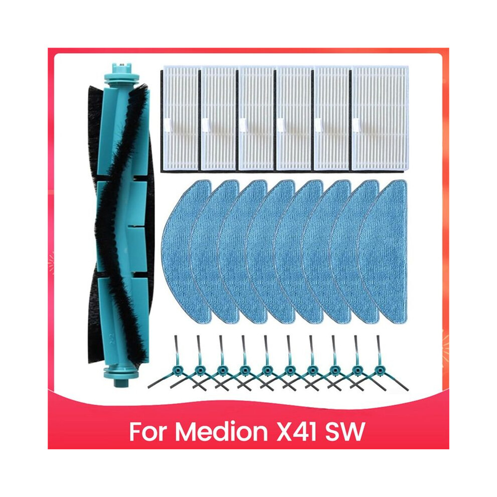 For Medion X41 Sw Robot Vacuum Cleaner Replacement Parts Main Side Brush Hepa Filter Mop Cloth 6033488570547