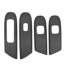Accesorios Puerta Ventana Cristal Botón de Elevación Cubierta Marco de Moldura Adhesivo de Cuero para - Clase GLC Negro 23-24 LHD
