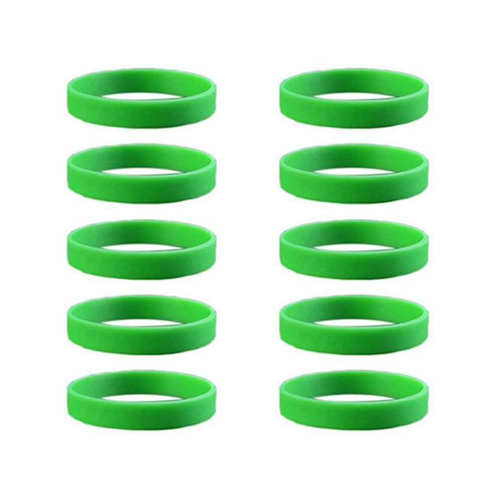 10X Fashion Silicone Rubber Elasticity Wristband Wrist Band Cuff Bracelet Bangle Green 4713617349856
