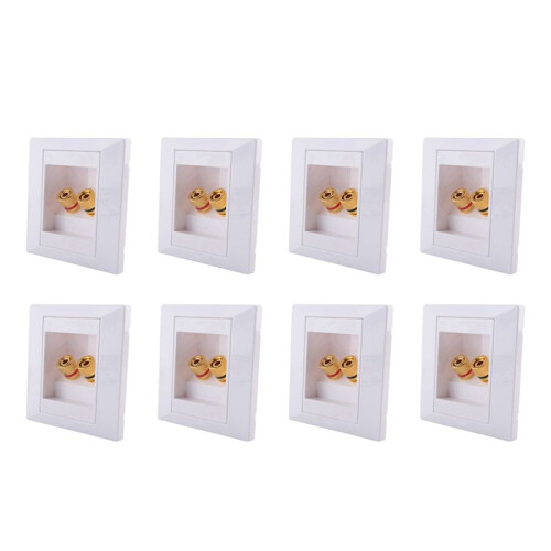 8X Wall Socket Connection Port with 2 Jack Speaker White