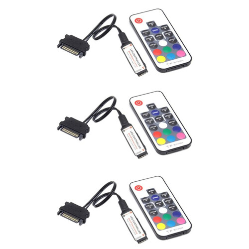 3X RF17 Keys Remote  12V Wireless  RGB Controller for PC Computer Case 5050 RGB LED Strip Light
