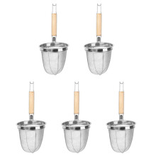 5X Colador de Fideos Cesta de Fideos de Acero Inoxidable Cesta de Servicio MultifuncióN Colador de Cocina Escurridor Utensilio de Cocina