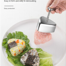 Onigiri Mold, Stainless Steel Rice Mold Sushi Maker, Classic Triangle Musubi Mold for Kids Lunch Bento and Home DIY