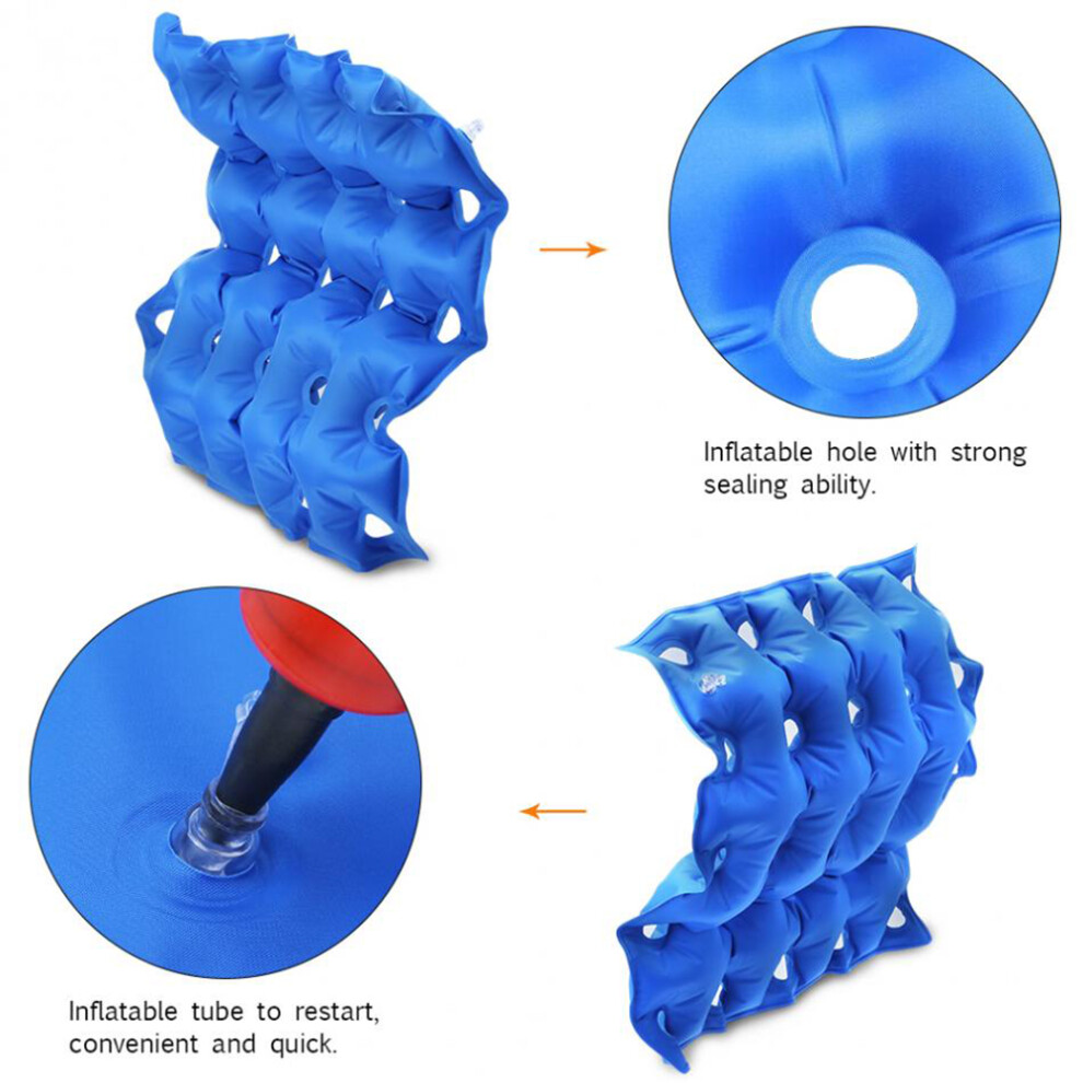Blue Inflatable Anti-Bedsore Seat Cushion 45X45cm For Wheelchair & Bed