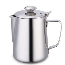 Stainless Steel Pitcher with Lid, 67 Oz Large Metal Pot Milk Frothing Jug for Espresso Machines, Latte Art,Hot Water