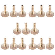 15 Pcs 1/2 BSP Female Thread 8mm Air Pneumatic Gas Hose Barbed Fitting Gold