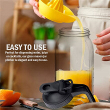 64Oz Glass Pitcher with Lid Wide Mouth Jar Leak-Proof Water Jug, for Water, Juice, Milk, Tea, Iced Coffee, and Drinks